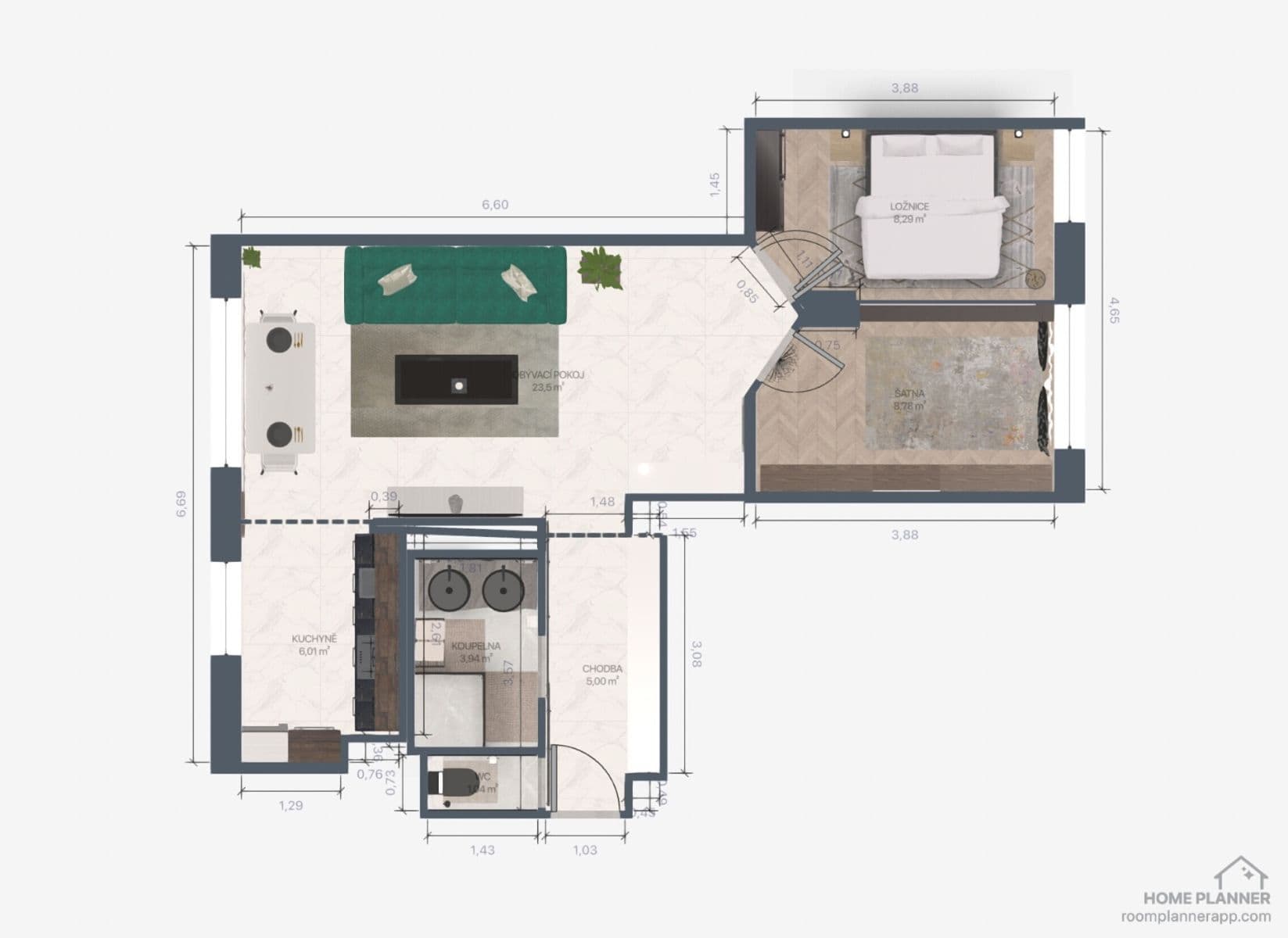 2 bedroom with open-plan kitchen flat for sale, 63 m², Československé armády, Skuteč, Pardubický Region 2 bedroom with open-plan kitchen flat for sale, 63 m², Československé armády, Skuteč, Pardubický Region