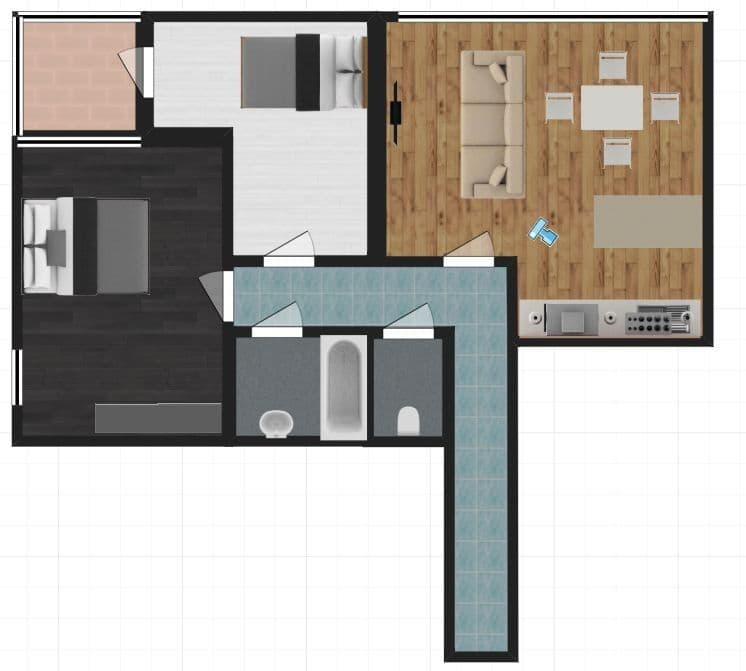2 bedroom with open-plan kitchen flat for sale, 77 m², Vinohradská, Prague, Prague 2 bedroom with open-plan kitchen flat for sale, 77 m², Vinohradská, Prague, Prague