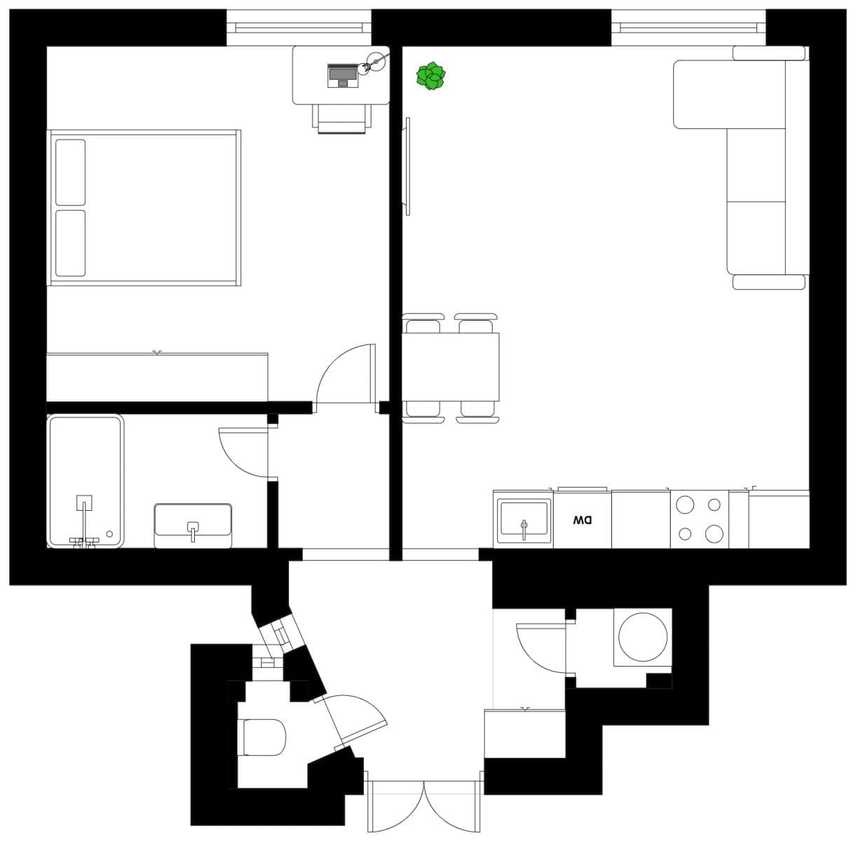 1 bedroom with open-plan kitchen flat for sale, 50 m², U Křížku, Prague, Prague 1 bedroom with open-plan kitchen flat for sale, 50 m², U Křížku, Prague, Prague