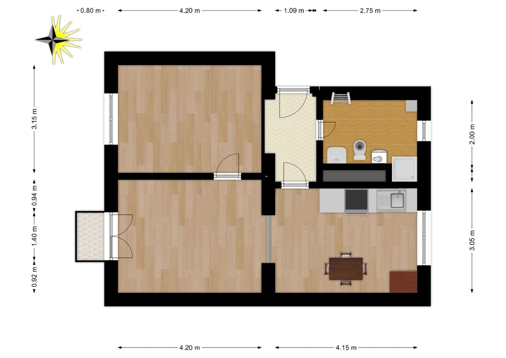 2 bedroom flat to rent, 62 m², Žižkova, Příbram, Středočeský Region 2 bedroom flat to rent, 62 m², Žižkova, Příbram, Středočeský Region