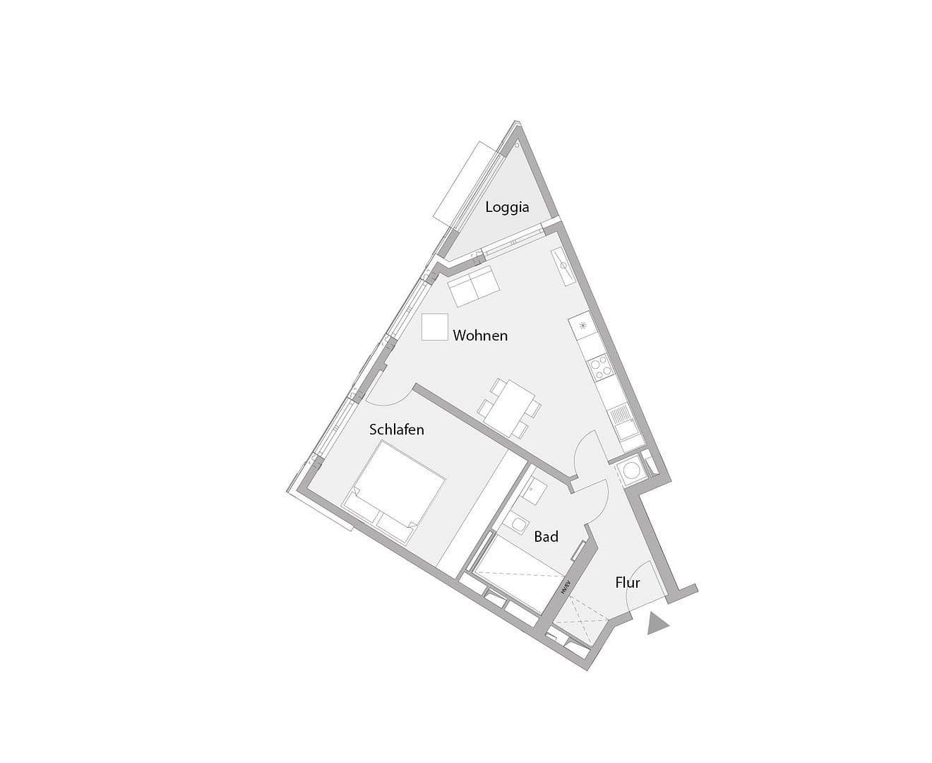 2 bedroom flat to rent, 57 m², Regerstraße 86, München, Bavaria 2 bedroom flat to rent, 57 m², Regerstraße 86, München, Bavaria