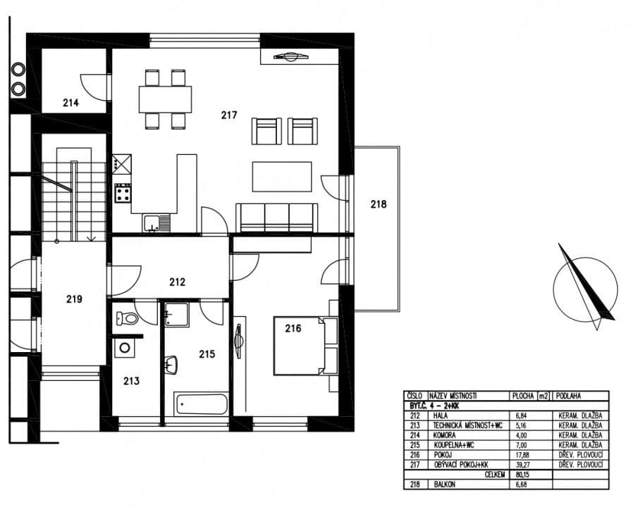 1 bedroom with open-plan kitchen flat to rent, 80 m², Marvanova, Prague, Prague 1 bedroom with open-plan kitchen flat to rent, 80 m², Marvanova, Prague, Prague