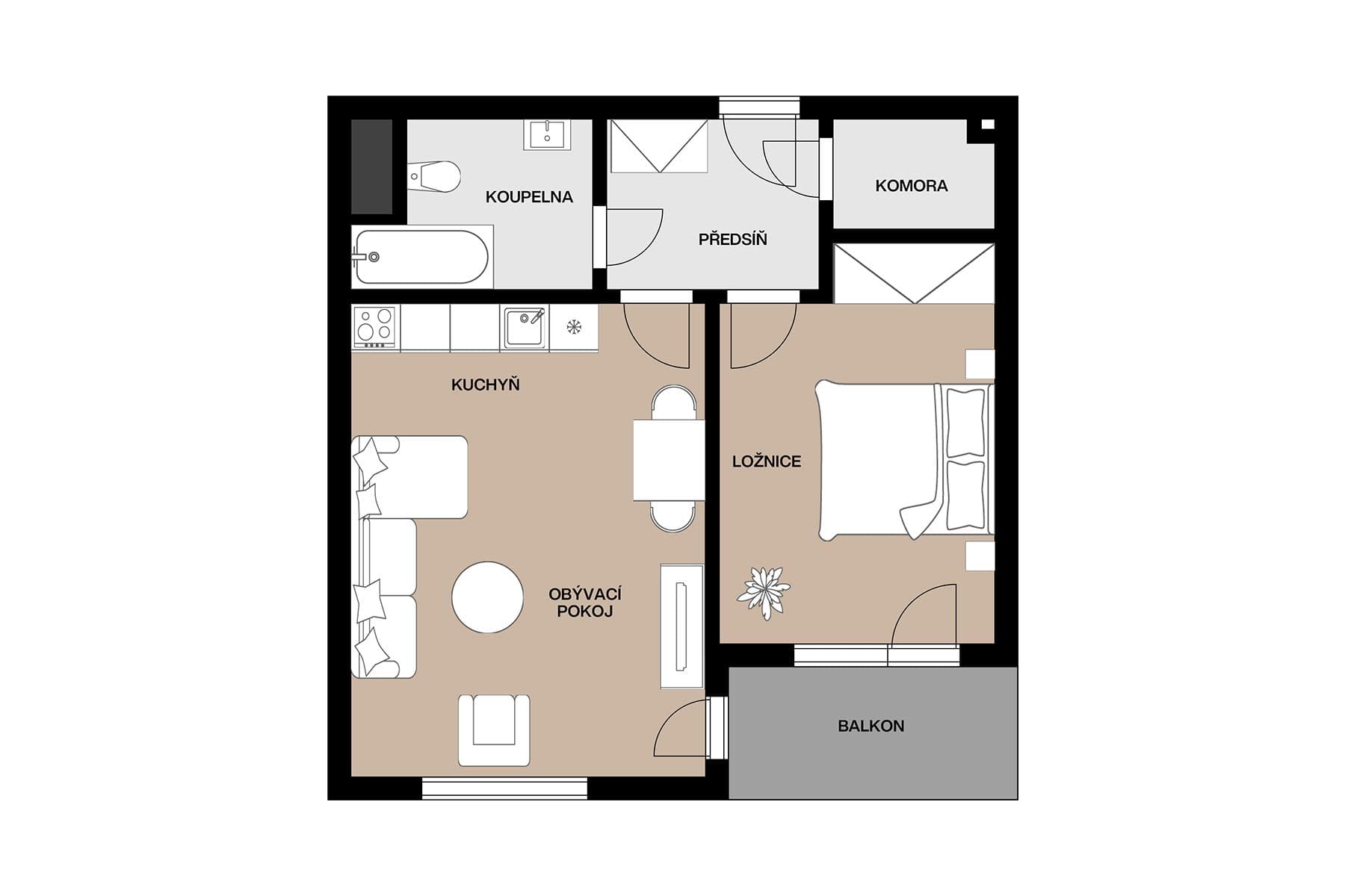 1 bedroom with open-plan kitchen flat for sale, 48 m², Oty Bubeníčka, Prague, Prague 1 bedroom with open-plan kitchen flat for sale, 48 m², Oty Bubeníčka, Prague, Prague