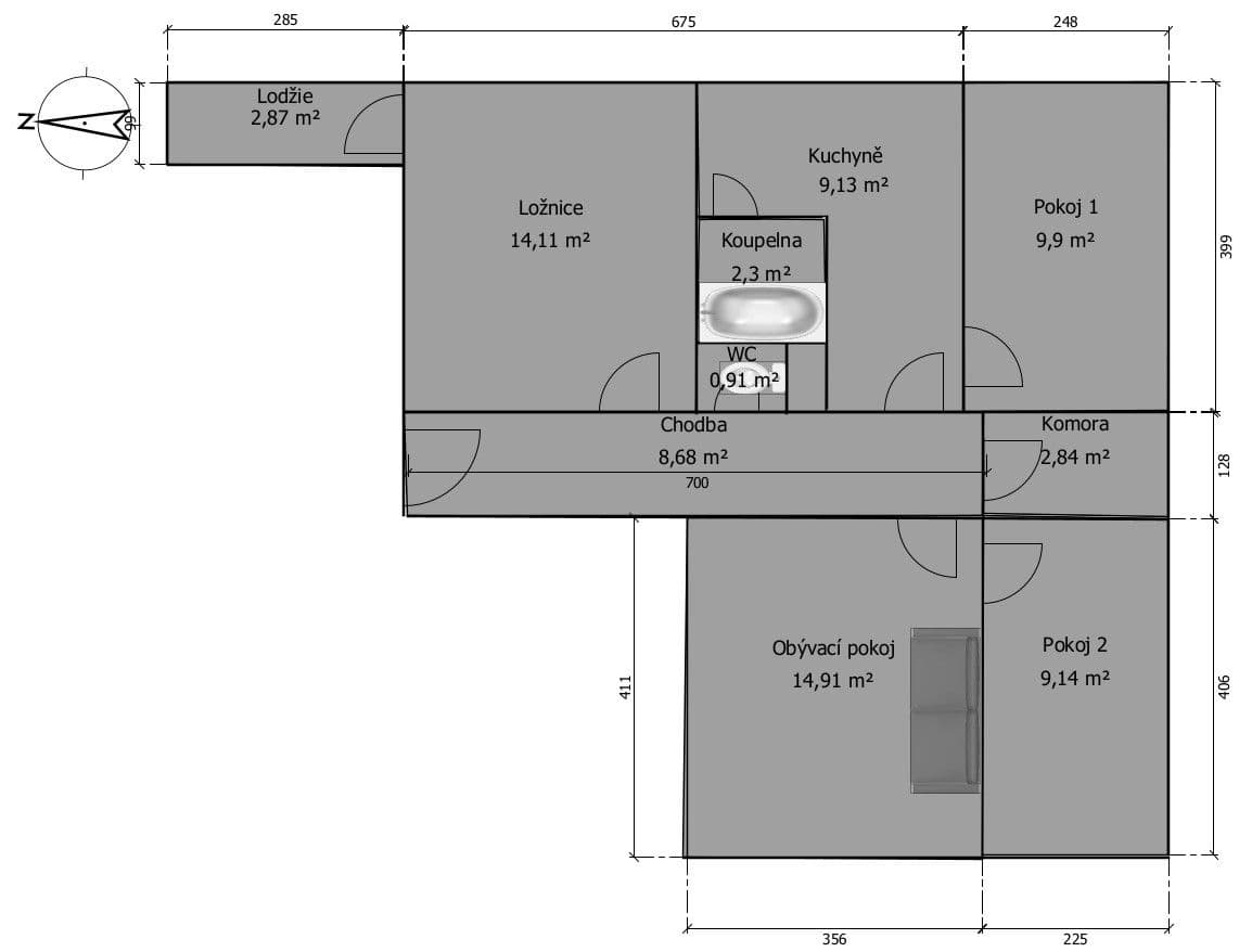 4 bedroom flat for sale, 75 m², Mladých, Pardubice, Pardubický Region 4 bedroom flat for sale, 75 m², Mladých, Pardubice, Pardubický Region