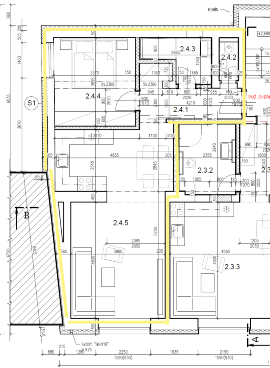 1 bedroom with open-plan kitchen flat to rent, 58 m², Hradišťská, Staré Město, Zlínský Region 1 bedroom with open-plan kitchen flat to rent, 58 m², Hradišťská, Staré Město, Zlínský Region