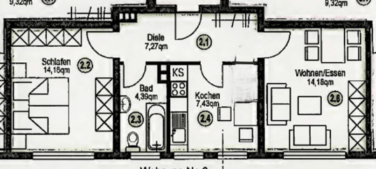 2 bedroom flat to rent, 49 m², Poststr. 7, Bottrop, North Rhine-Westphalia 2 bedroom flat to rent, 49 m², Poststr. 7, Bottrop, North Rhine-Westphalia