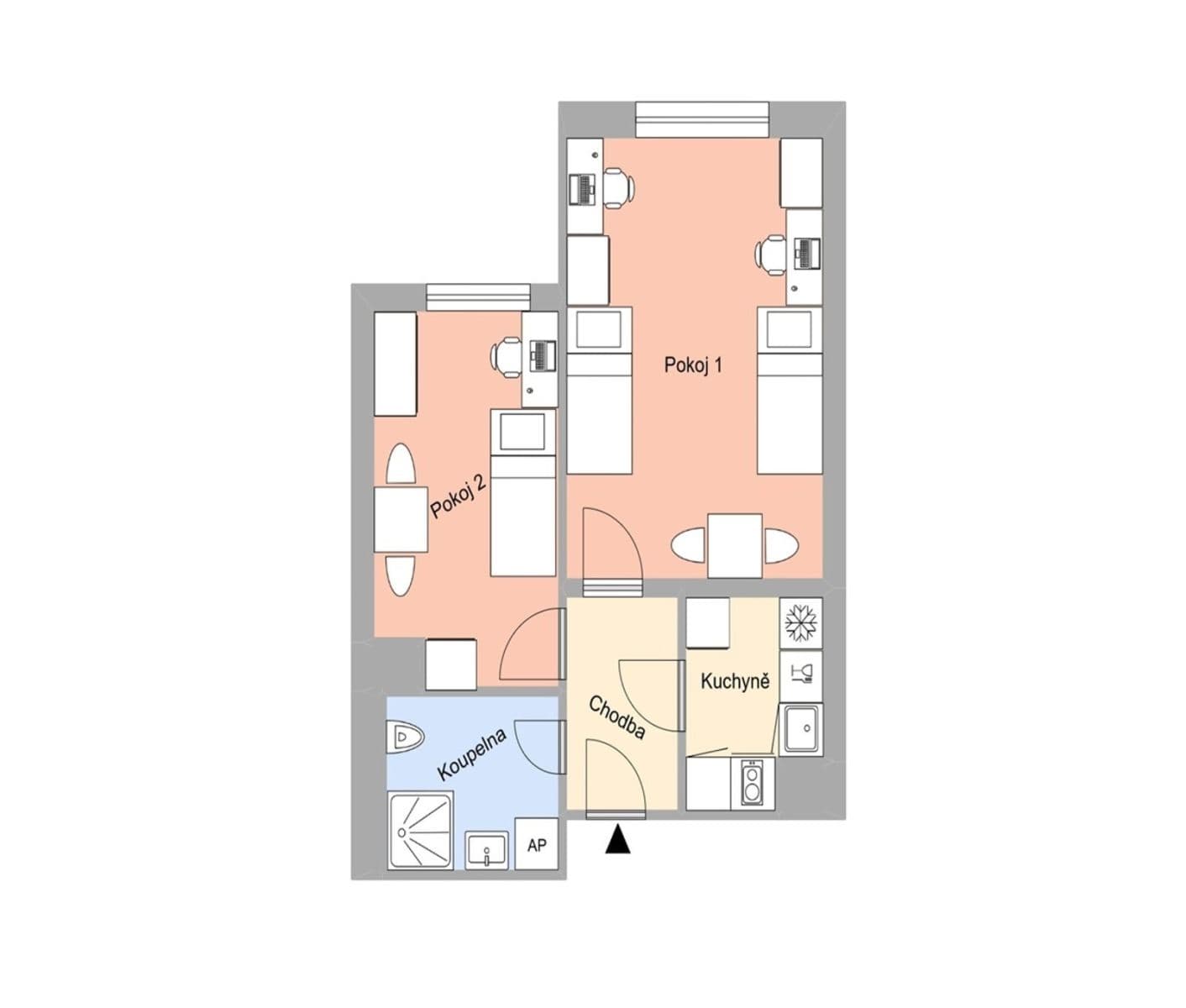 2 bedroom flat to rent, 43 m², Magisterská, Plzeň, Plzeňský Region 2 bedroom flat to rent, 43 m², Magisterská, Plzeň, Plzeňský Region