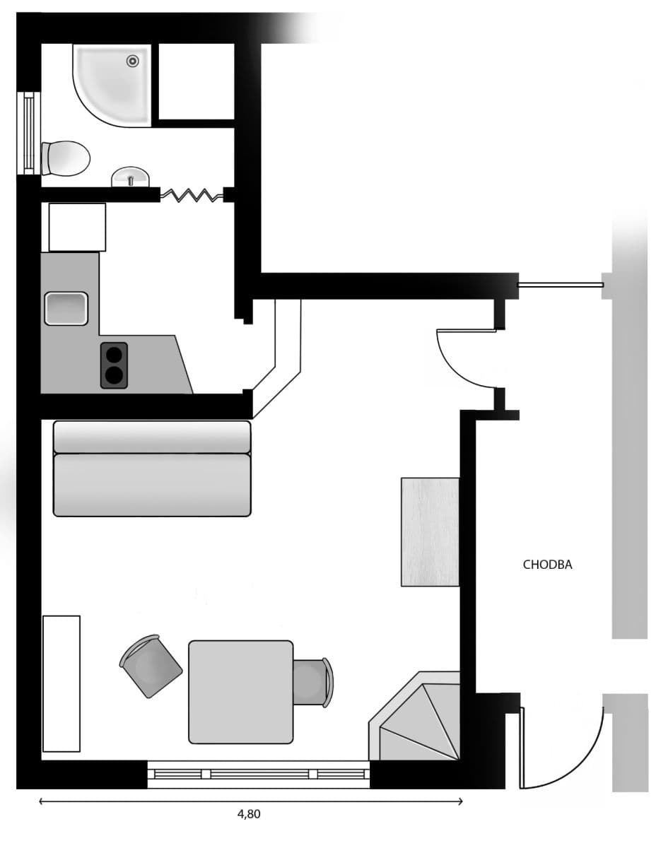 1 bedroom flat to rent, 27 m², Jilmová, Prague, Prague 1 bedroom flat to rent, 27 m², Jilmová, Prague, Prague