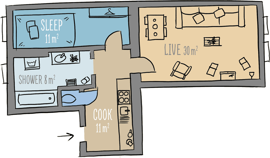 2 bedroom flat to rent, 60 m², Vereinsgasse 35, Wien, Vienna 2 bedroom flat to rent, 60 m², Vereinsgasse 35, Wien, Vienna