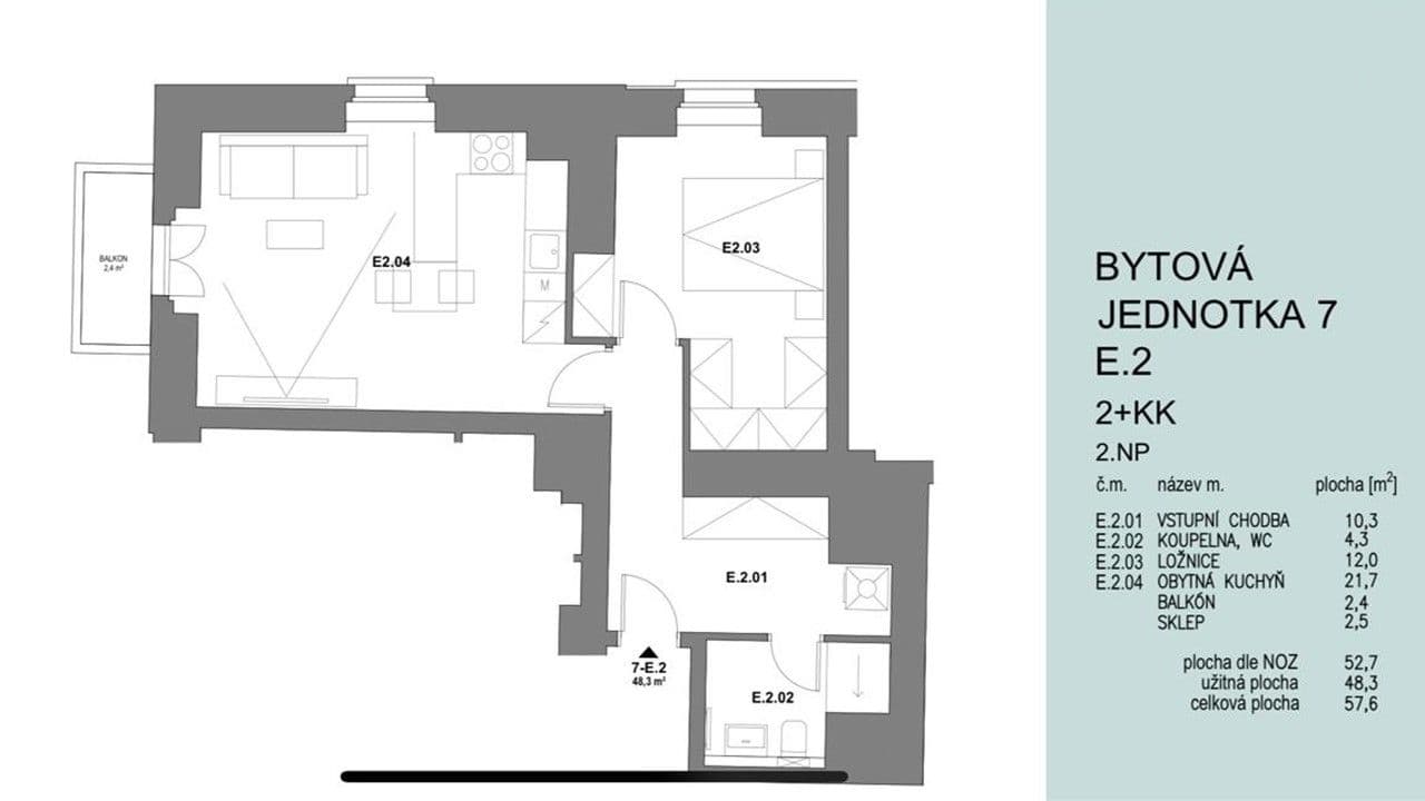 1 bedroom with open-plan kitchen flat to rent, 51 m², Tachovské náměstí, Prague, Prague 1 bedroom with open-plan kitchen flat to rent, 51 m², Tachovské náměstí, Prague, Prague