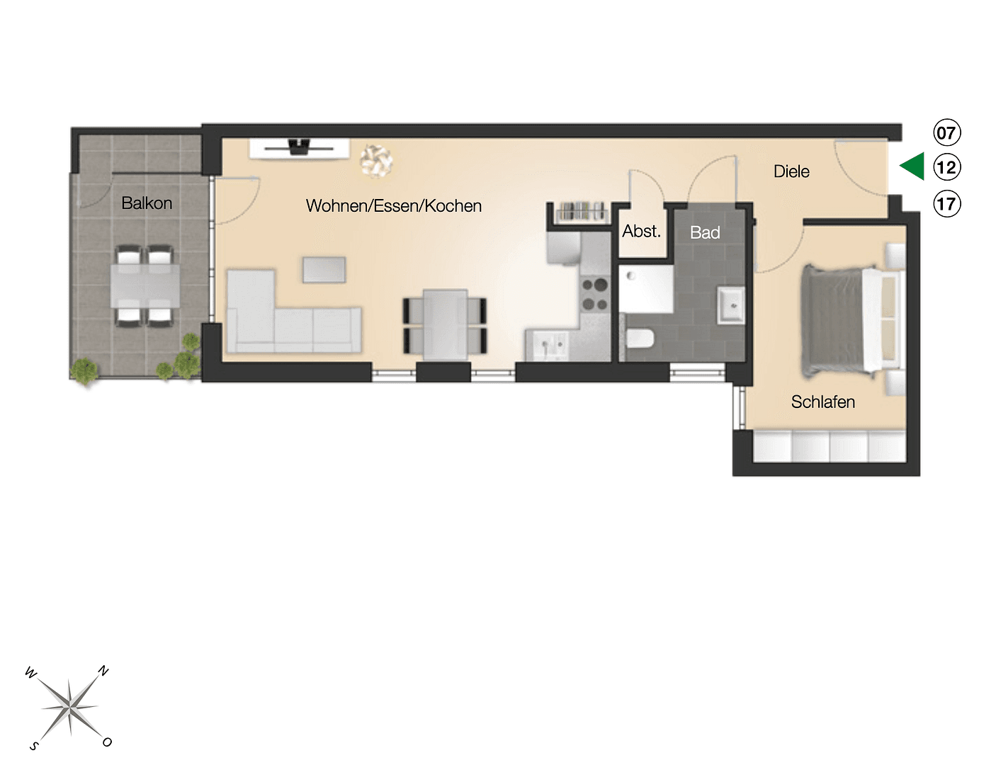 2 bedroom flat to rent, 59 m², Villingen-Schwenningen, Baden-Württemberg 2 bedroom flat to rent, 59 m², Villingen-Schwenningen, Baden-Württemberg