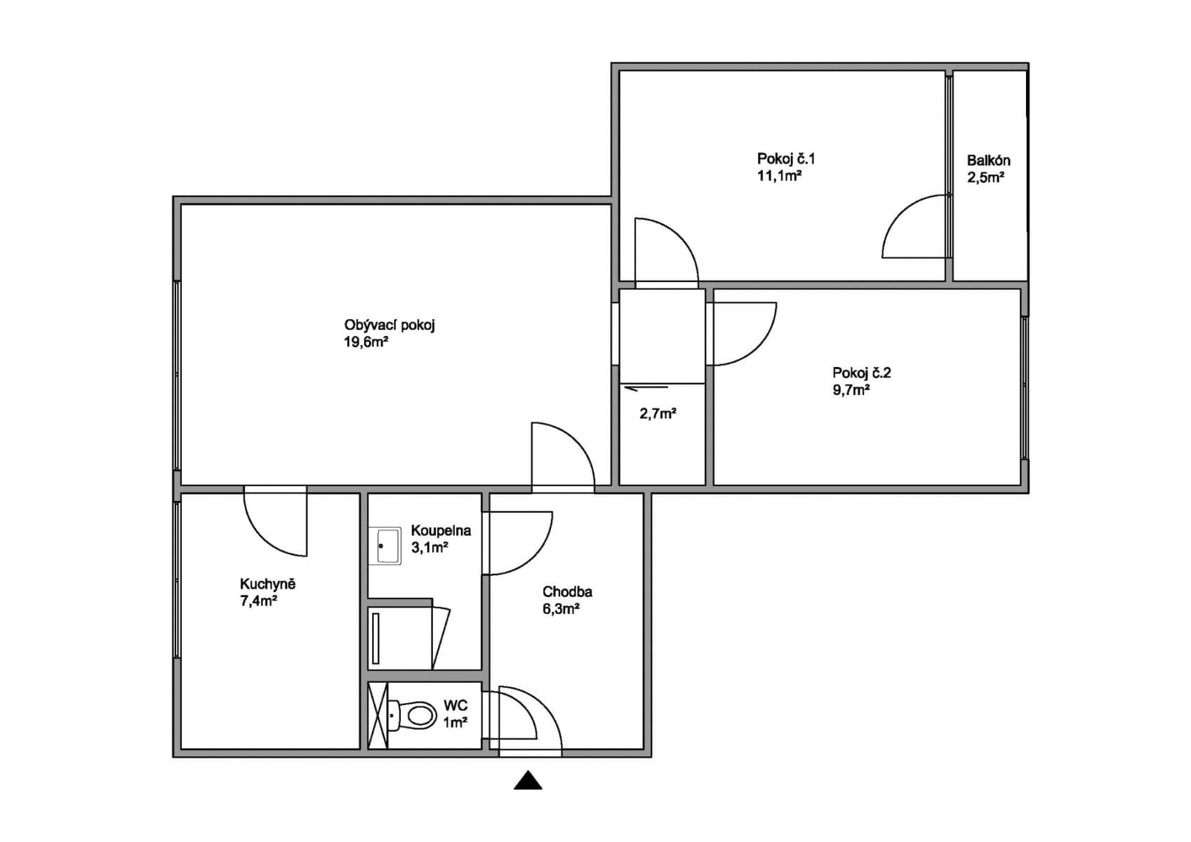 3 bedroom flat for sale, 62 m², Jiřího Wolkera, Nymburk, Středočeský Region 3 bedroom flat for sale, 62 m², Jiřího Wolkera, Nymburk, Středočeský Region
