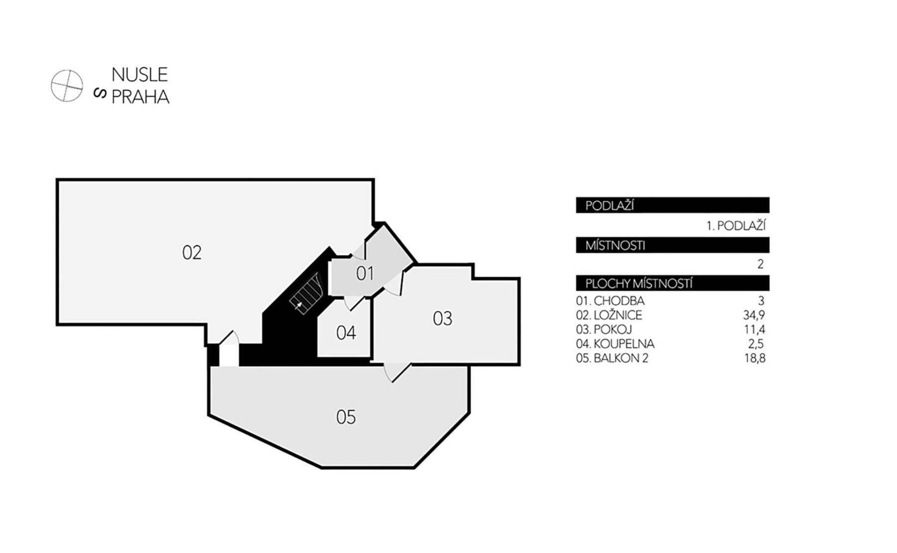 2 bedroom with open-plan kitchen flat to rent, 205 m², Mojmírova, Prague, Prague 2 bedroom with open-plan kitchen flat to rent, 205 m², Mojmírova, Prague, Prague