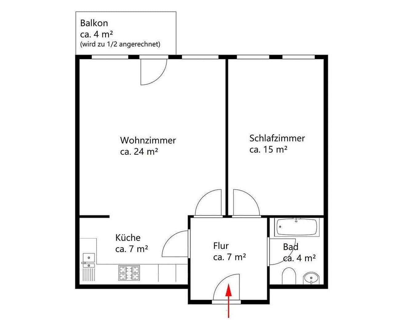 2 bedroom flat to rent, 59 m², Bremen, Bremen 2 bedroom flat to rent, 59 m², Bremen, Bremen