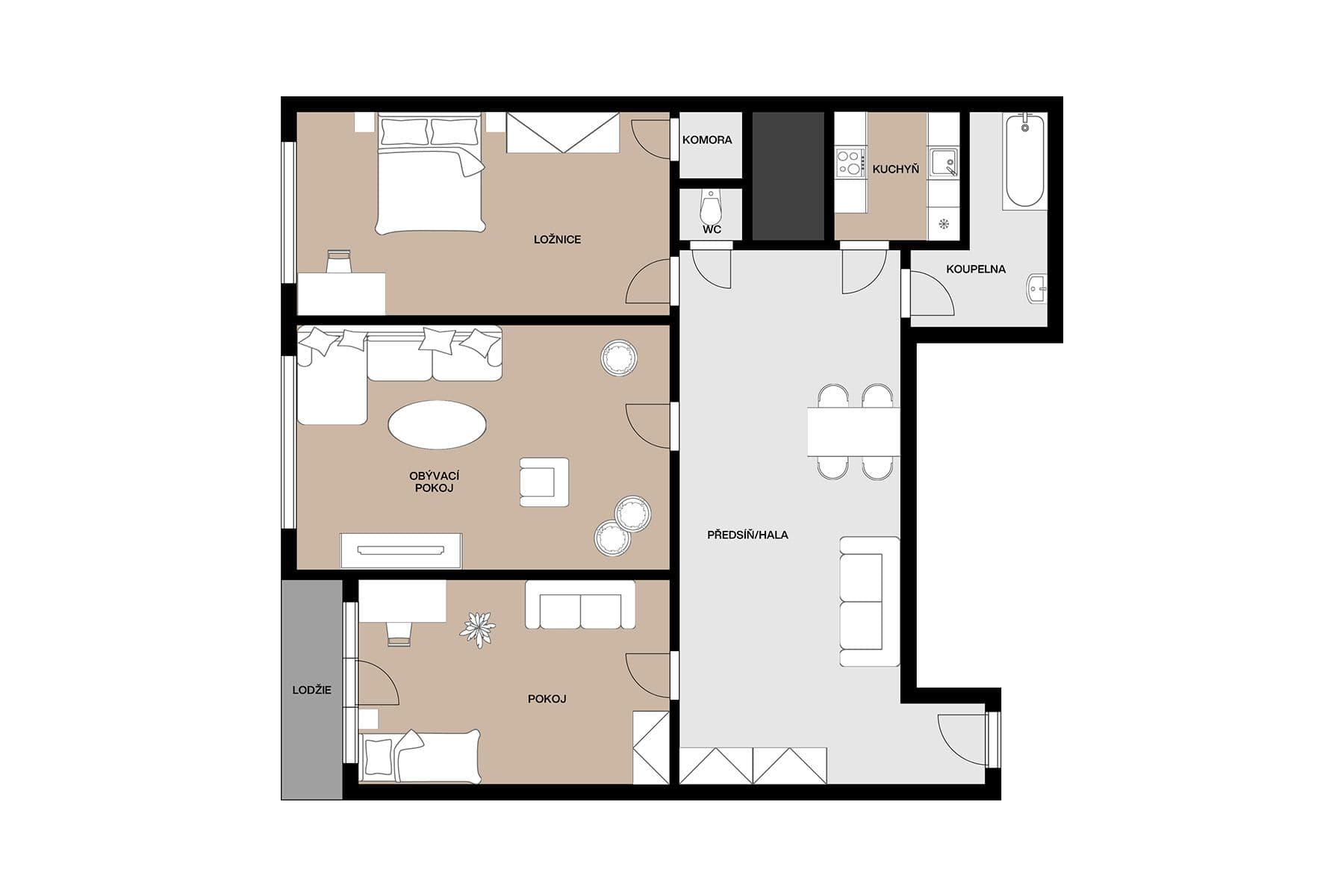2 bedroom with open-plan kitchen flat for sale, 125 m², Zelená, Prague, Prague 2 bedroom with open-plan kitchen flat for sale, 125 m², Zelená, Prague, Prague