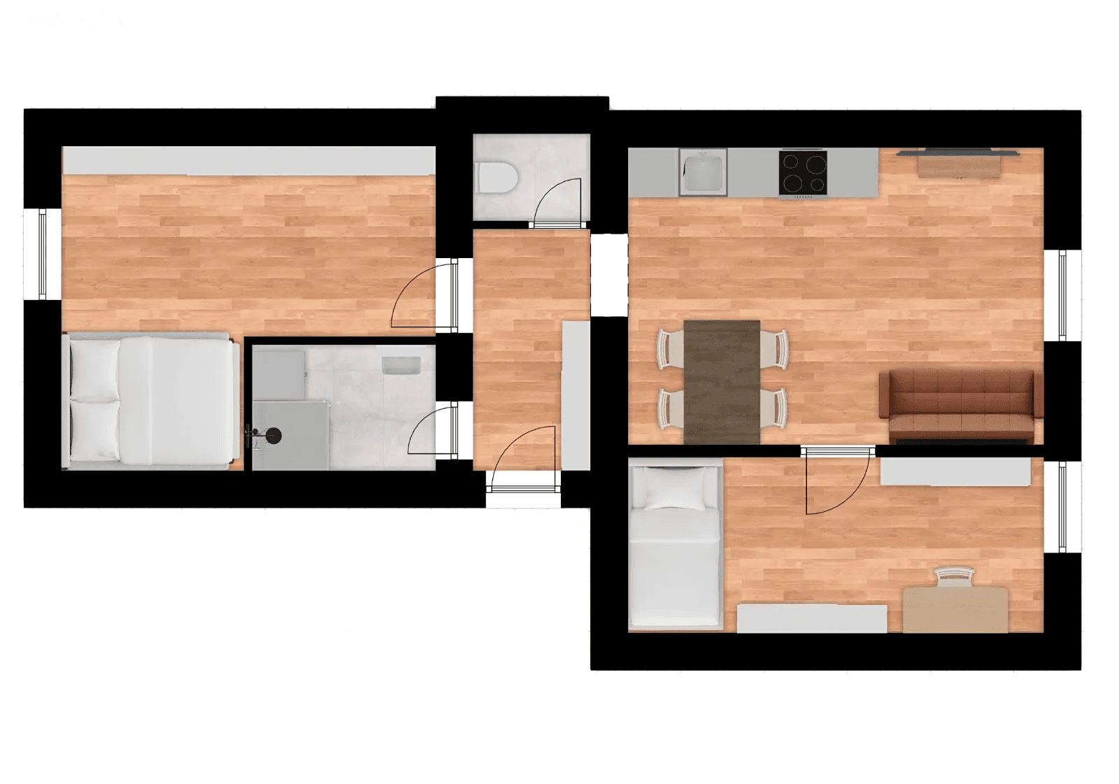 2 bedroom with open-plan kitchen flat for sale, 56 m², Na Dvorcích, Prague, Prague 2 bedroom with open-plan kitchen flat for sale, 56 m², Na Dvorcích, Prague, Prague