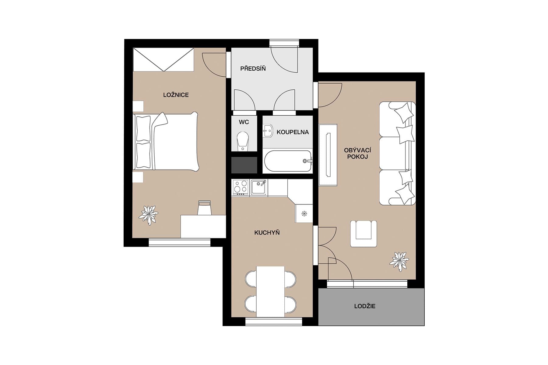 2 bedroom flat for sale, 62 m², Bouřilova, Prague, Prague 2 bedroom flat for sale, 62 m², Bouřilova, Prague, Prague