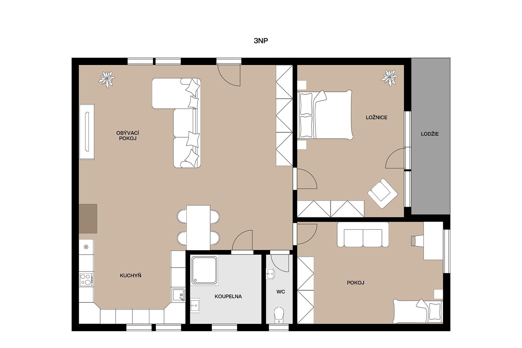 2 bedroom with open-plan kitchen flat to rent, 112 m², Adélčina, Prague, Prague 2 bedroom with open-plan kitchen flat to rent, 112 m², Adélčina, Prague, Prague