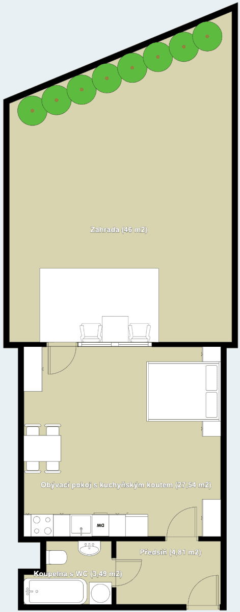 Studio flat for sale, 38 m², Hrázka, Brno, Jihomoravský Region Studio flat for sale, 38 m², Hrázka, Brno, Jihomoravský Region