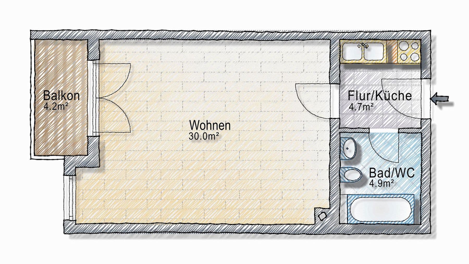 1 bedroom flat to rent, 42 m², Schultheiss Str. 41, Ingolstadt, Bavaria 1 bedroom flat to rent, 42 m², Schultheiss Str. 41, Ingolstadt, Bavaria