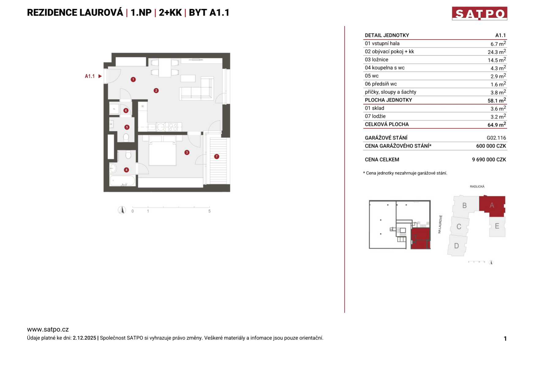 1 bedroom with open-plan kitchen flat for sale, 58 m², Na Laurové, Prague, Prague 1 bedroom with open-plan kitchen flat for sale, 58 m², Na Laurové, Prague, Prague