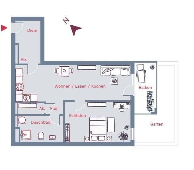 2 bedroom flat to rent, 59 m², Goldina-Hirschberg-Straße 3, Frankfurt am Main, Hesse 2 bedroom flat to rent, 59 m², Goldina-Hirschberg-Straße 3, Frankfurt am Main, Hesse