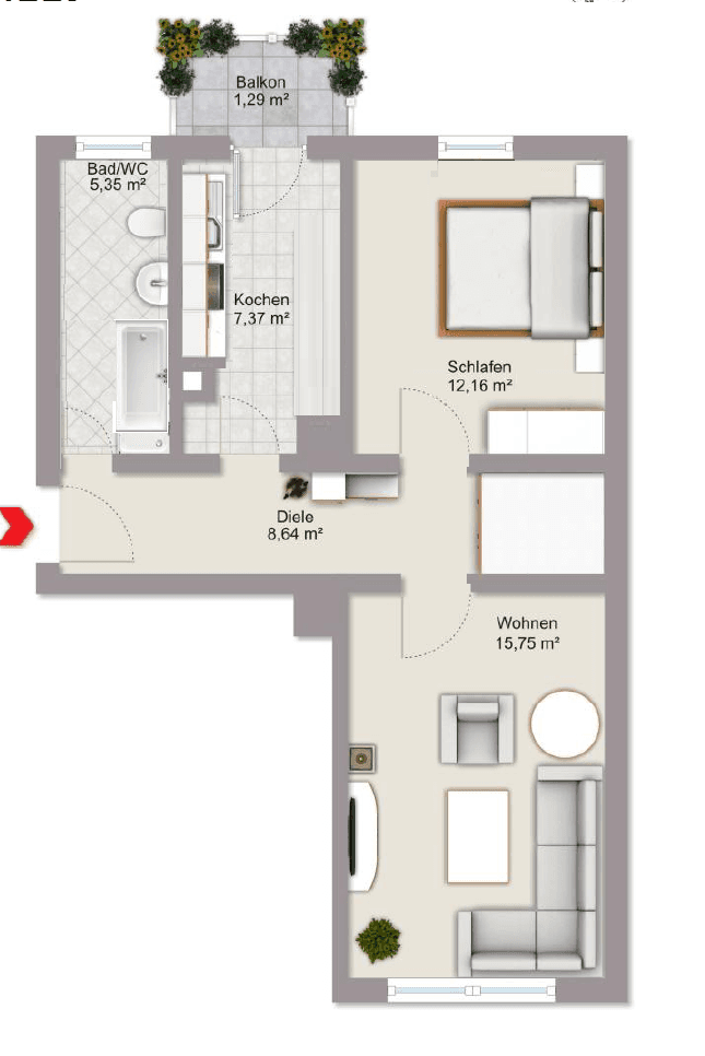 2 bedroom flat to rent, 52 m², Rennweg 19, Nürnberg, Bavaria 2 bedroom flat to rent, 52 m², Rennweg 19, Nürnberg, Bavaria