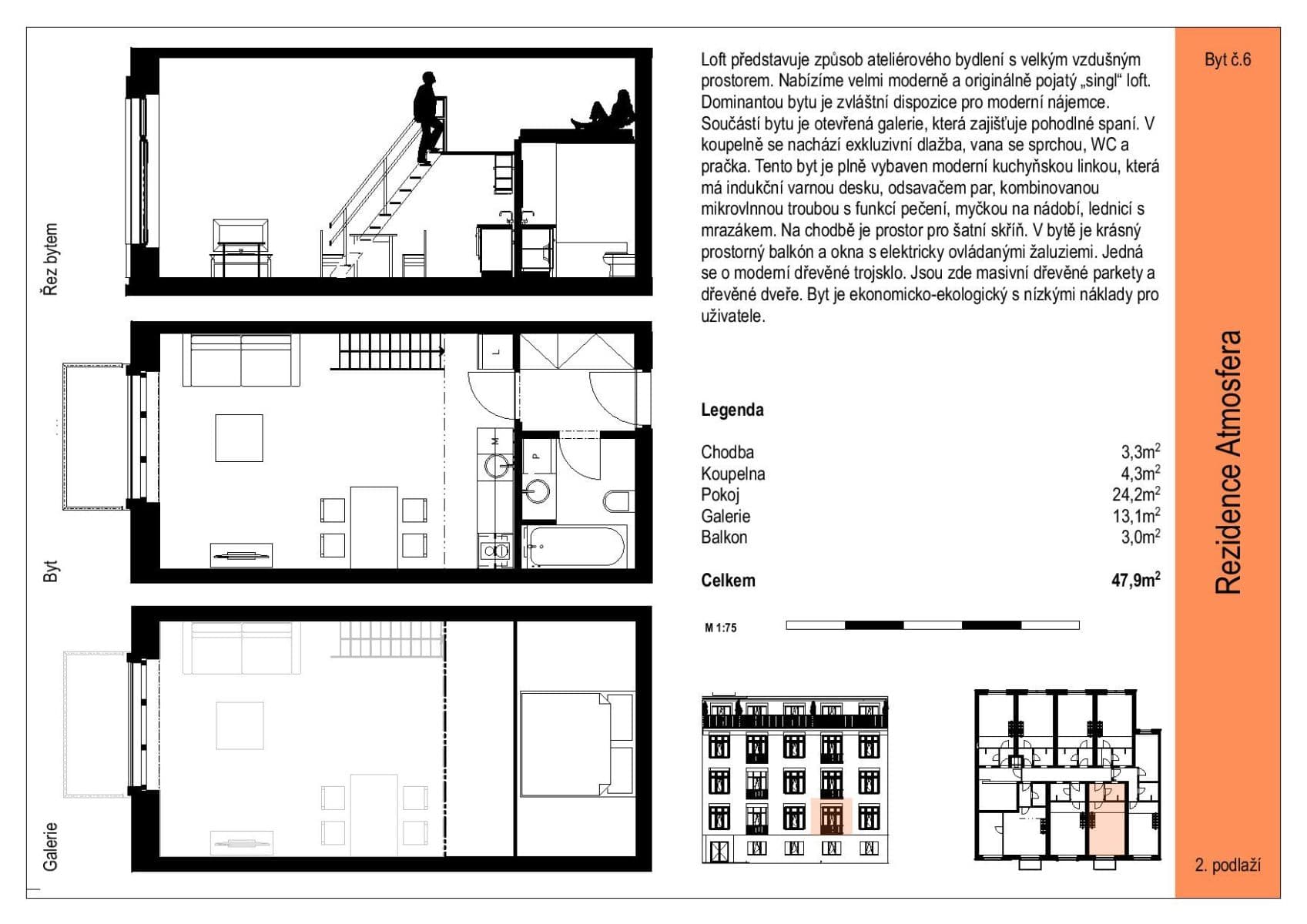 1 bedroom with open-plan kitchen flat to rent, 45 m², Ambrožova, Prague, Prague 1 bedroom with open-plan kitchen flat to rent, 45 m², Ambrožova, Prague, Prague