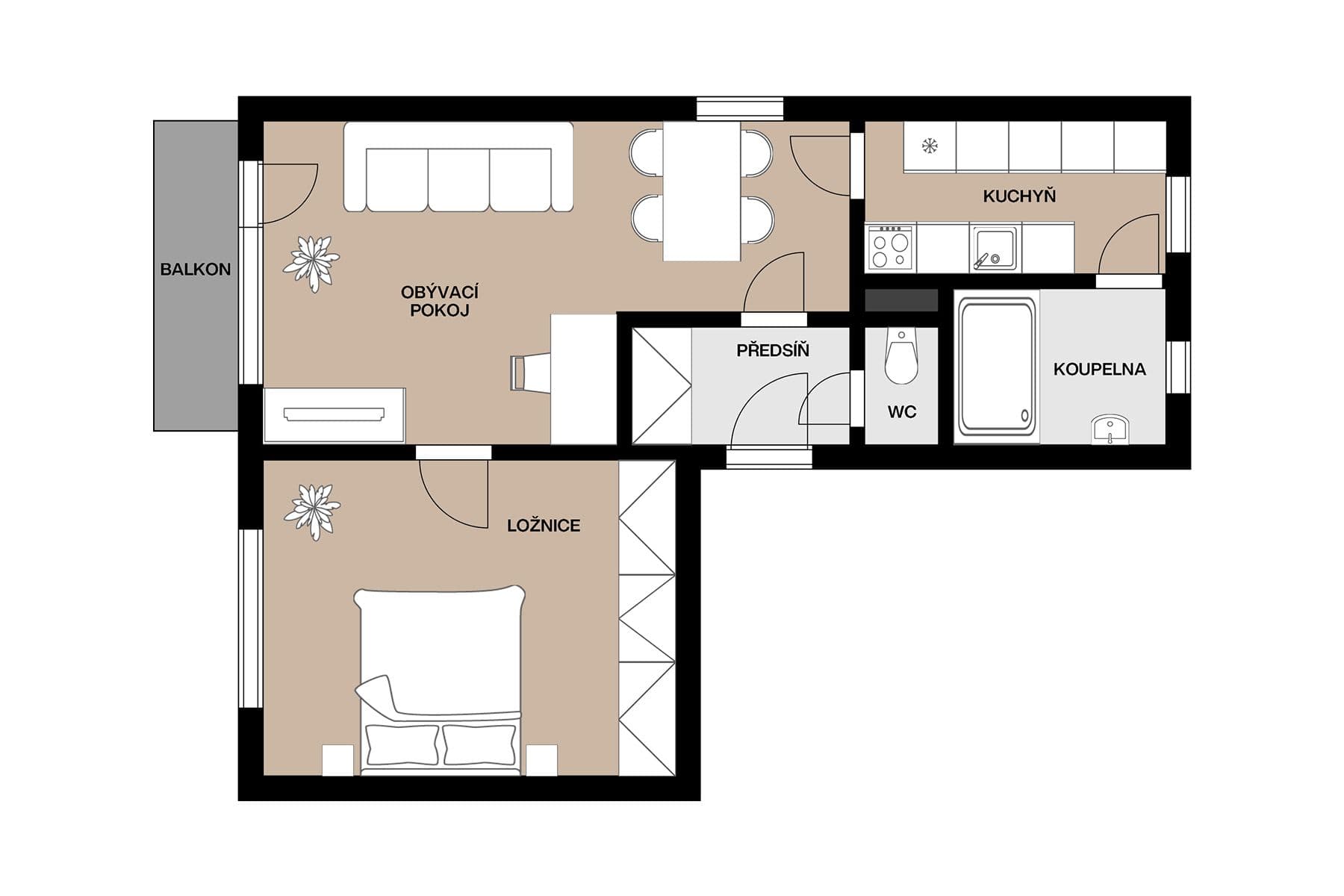 2 bedroom flat for sale, 51 m², Sídl. Míru, Volary, Jihočeský Region 2 bedroom flat for sale, 51 m², Sídl. Míru, Volary, Jihočeský Region