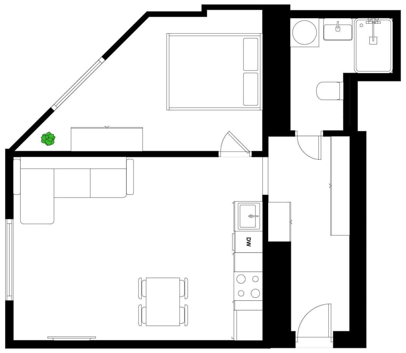 1 bedroom with open-plan kitchen flat for sale, 45 m², Chrudimská, Prague, Prague 1 bedroom with open-plan kitchen flat for sale, 45 m², Chrudimská, Prague, Prague