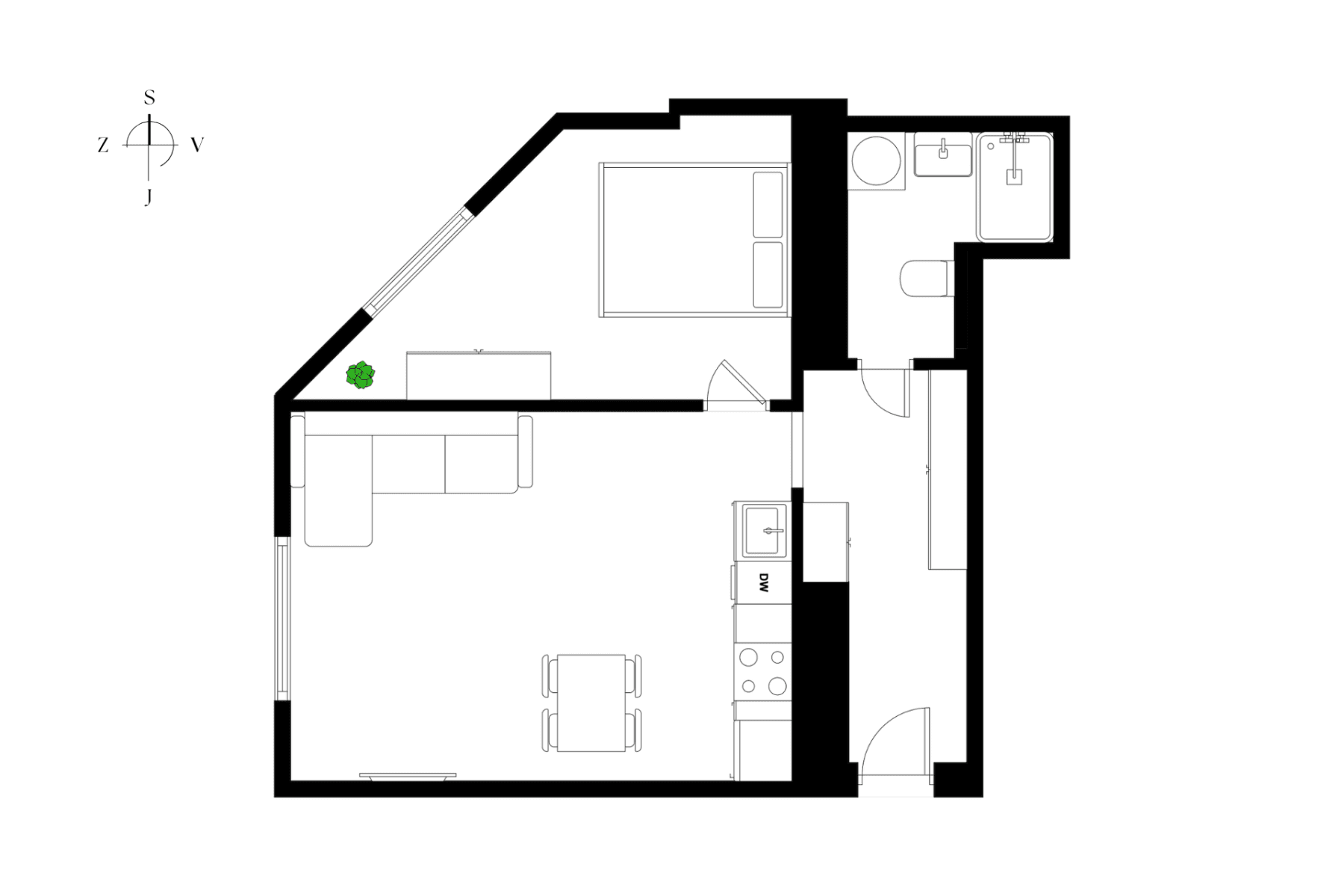 1 bedroom with open-plan kitchen flat for sale, 45 m², Chrudimská, Prague, Prague 1 bedroom with open-plan kitchen flat for sale, 45 m², Chrudimská, Prague, Prague