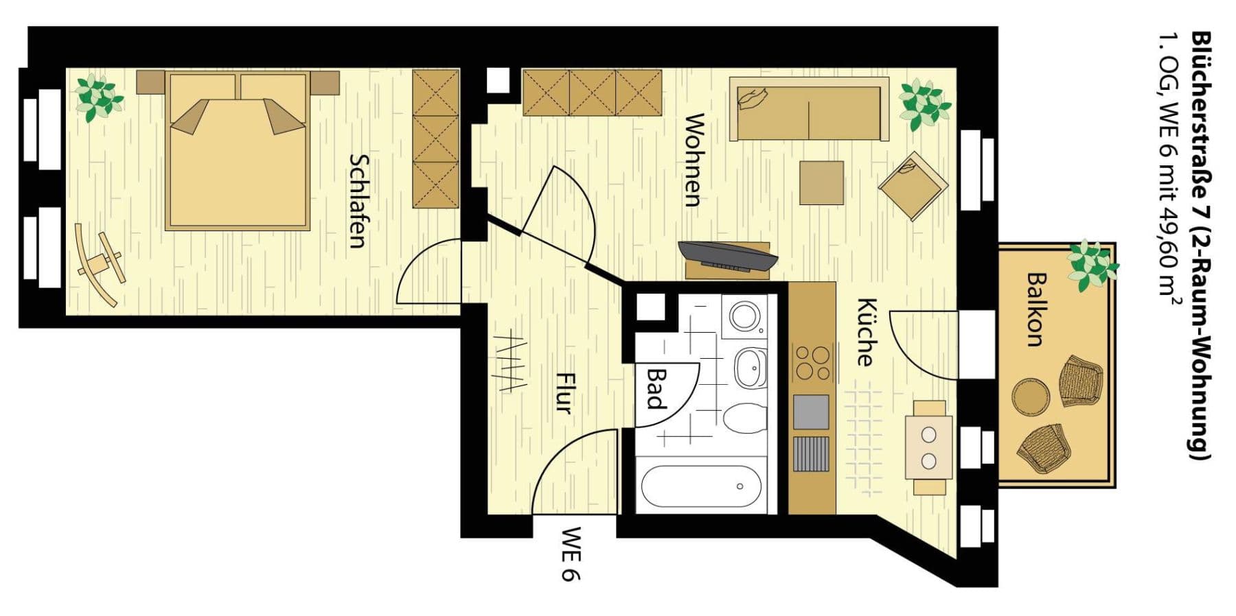 Studio flat to rent, 51 m², Blücherstrasse 7, Leipzig, Saxony Studio flat to rent, 51 m², Blücherstrasse 7, Leipzig, Saxony