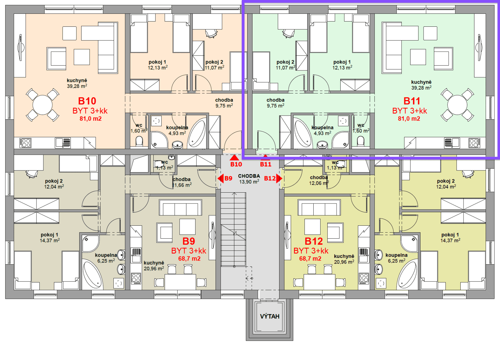 2 bedroom with open-plan kitchen flat for sale, 81 m², Jihlavská, Polná, Vysočina Region 2 bedroom with open-plan kitchen flat for sale, 81 m², Jihlavská, Polná, Vysočina Region
