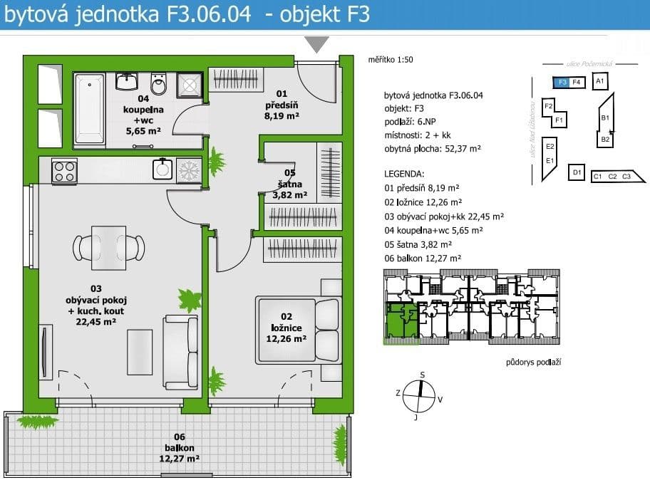 1 bedroom with open-plan kitchen flat for sale, 62 m², Počernická, Prague, Prague 1 bedroom with open-plan kitchen flat for sale, 62 m², Počernická, Prague, Prague