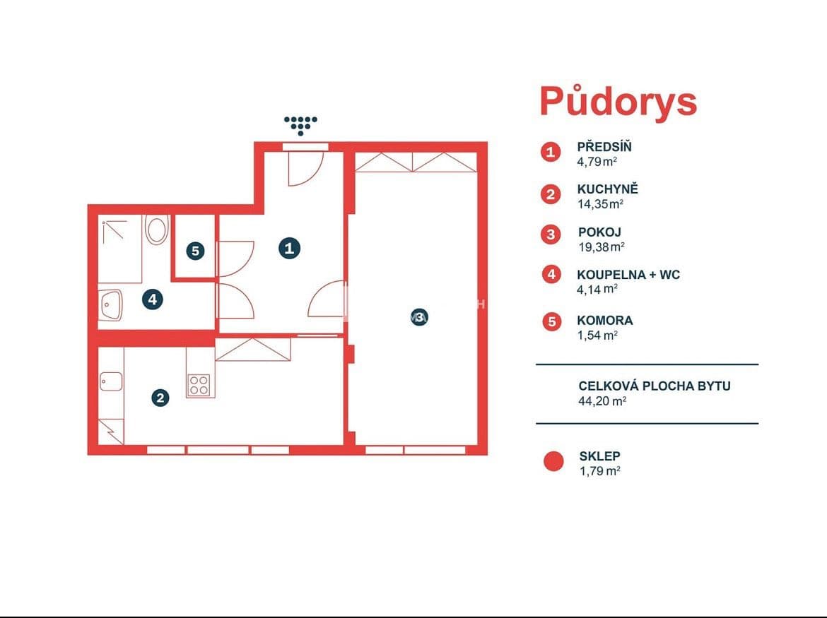 1 bedroom flat to rent, 45 m², Na Bitevní pláni, Prague, Prague 1 bedroom flat to rent, 45 m², Na Bitevní pláni, Prague, Prague