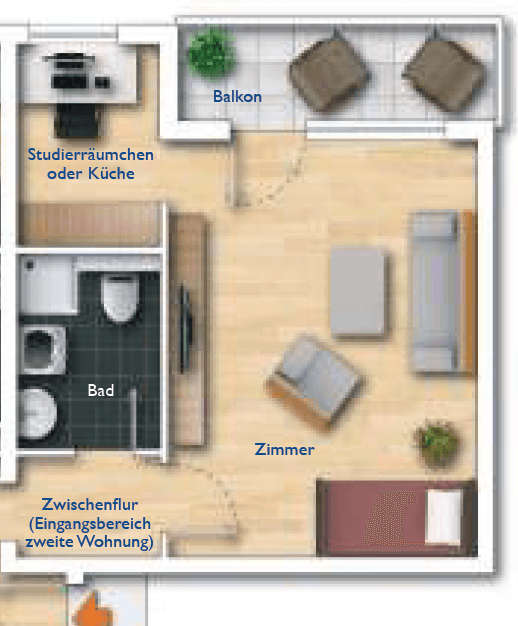 Studio flat for sale, 40 m², Mainz Bretzenheim, Rhineland-Palatinate Studio flat for sale, 40 m², Mainz Bretzenheim, Rhineland-Palatinate