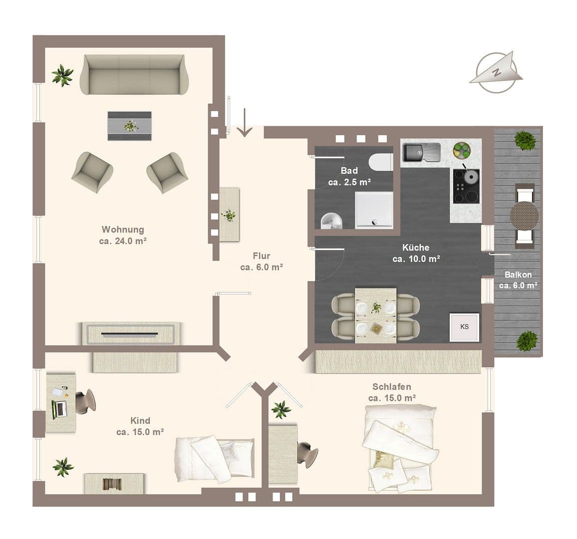 3 bedroom flat to rent, 76 m², Lutherstr. 1, Bremerhaven, Bremen 3 bedroom flat to rent, 76 m², Lutherstr. 1, Bremerhaven, Bremen