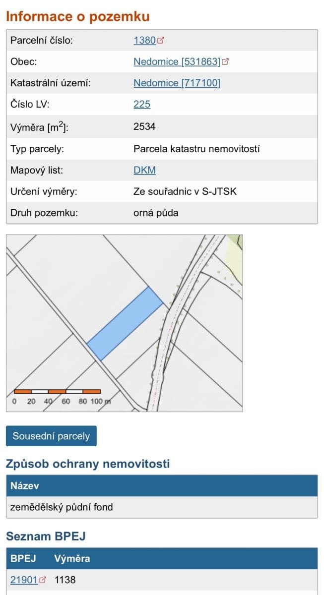 plot for sale, 2,534 m², Nedomice, Středočeský Region plot for sale, 2,534 m², Nedomice, Středočeský Region