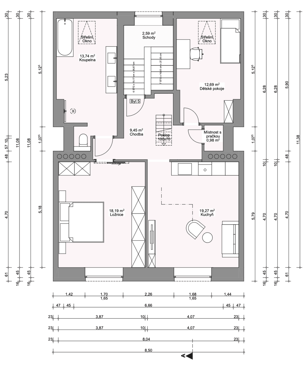2 bedroom with open-plan kitchen flat for sale, 74 m², Jílkova, Brno, Jihomoravský Region 2 bedroom with open-plan kitchen flat for sale, 74 m², Jílkova, Brno, Jihomoravský Region