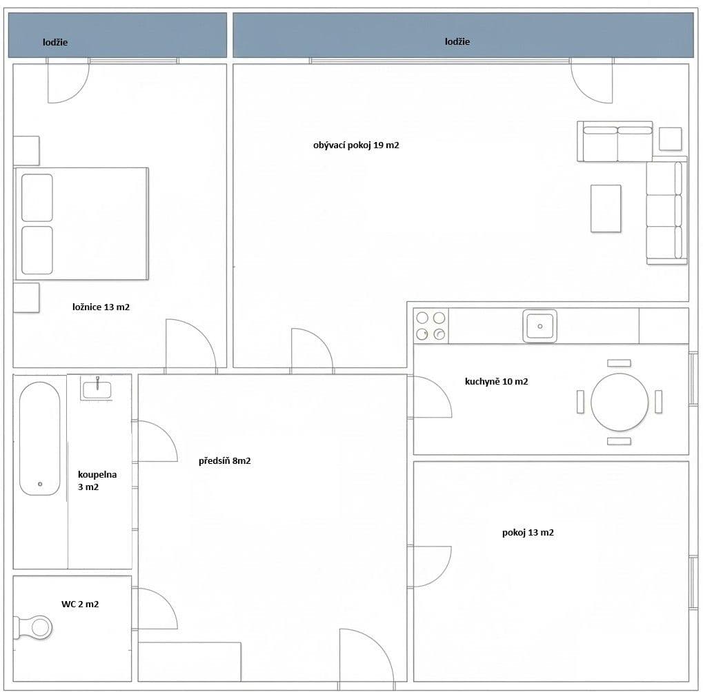 3 bedroom flat for sale, 71 m², V Sadě, Vlašim, Středočeský Region 3 bedroom flat for sale, 71 m², V Sadě, Vlašim, Středočeský Region