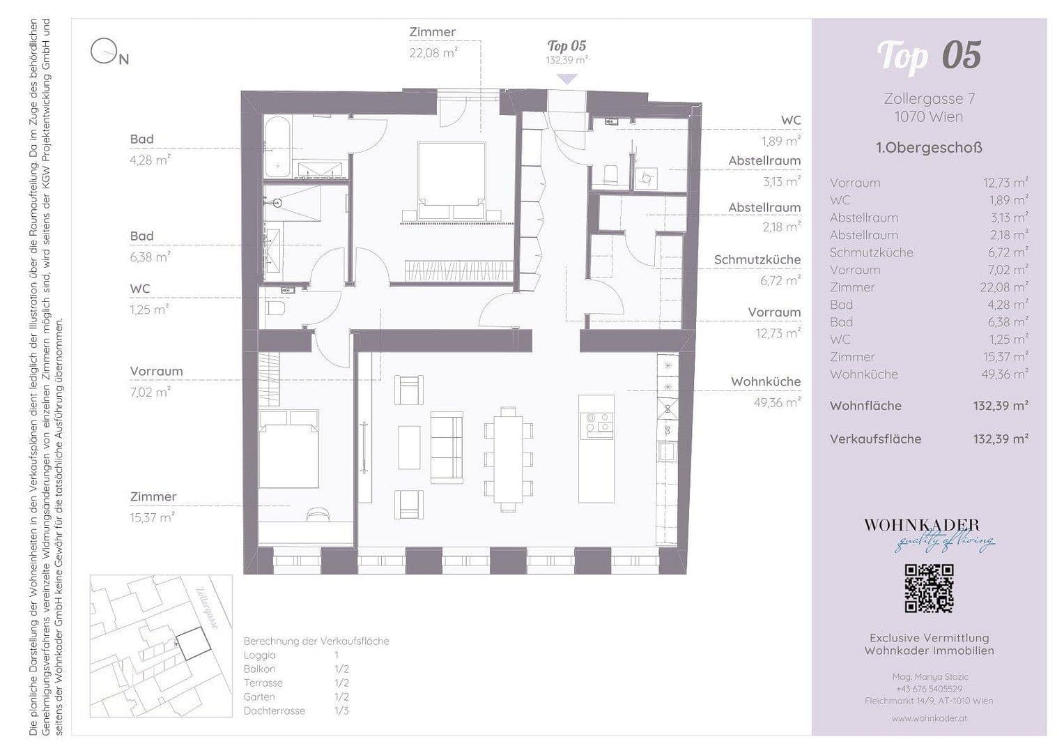 3 bedroom flat for sale, 133 m², Zollergasse 7, Wien, Vienna 3 bedroom flat for sale, 133 m², Zollergasse 7, Wien, Vienna
