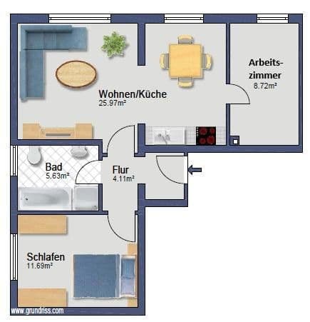 3 bedroom flat to rent, 56 m², Gelnhausen, Hesse 3 bedroom flat to rent, 56 m², Gelnhausen, Hesse
