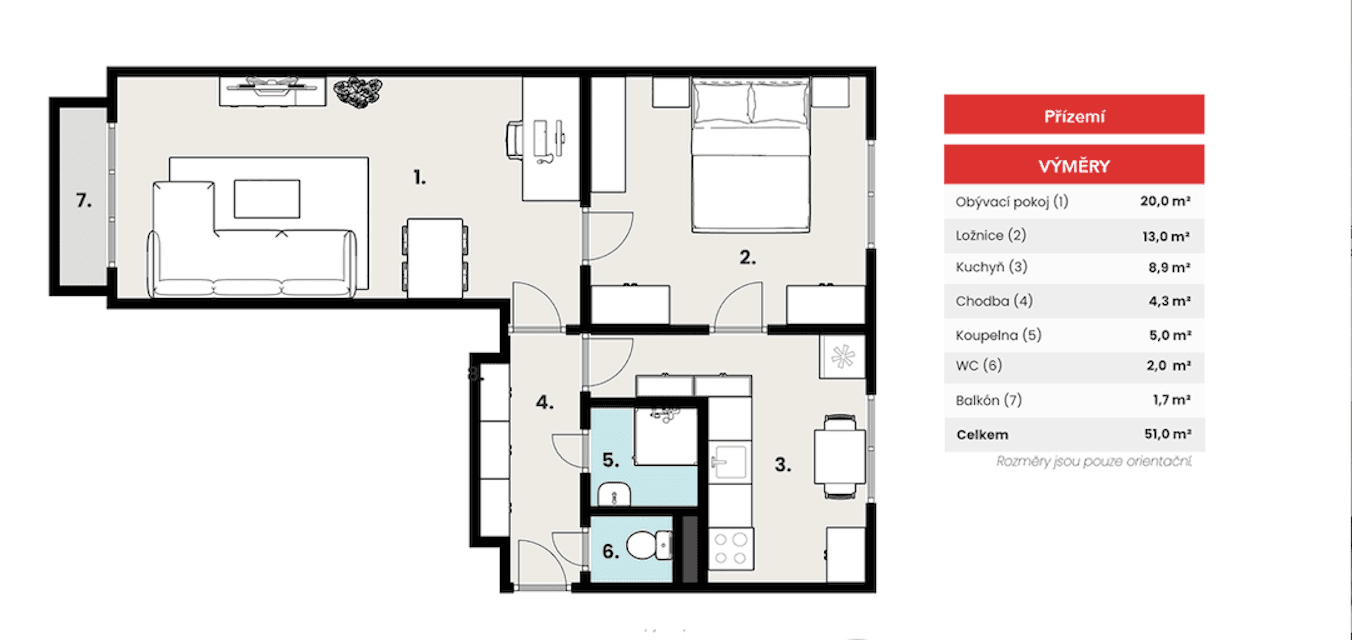 2 bedroom flat to rent, 52 m², Březohorská, Příbram, Středočeský Region 2 bedroom flat to rent, 52 m², Březohorská, Příbram, Středočeský Region