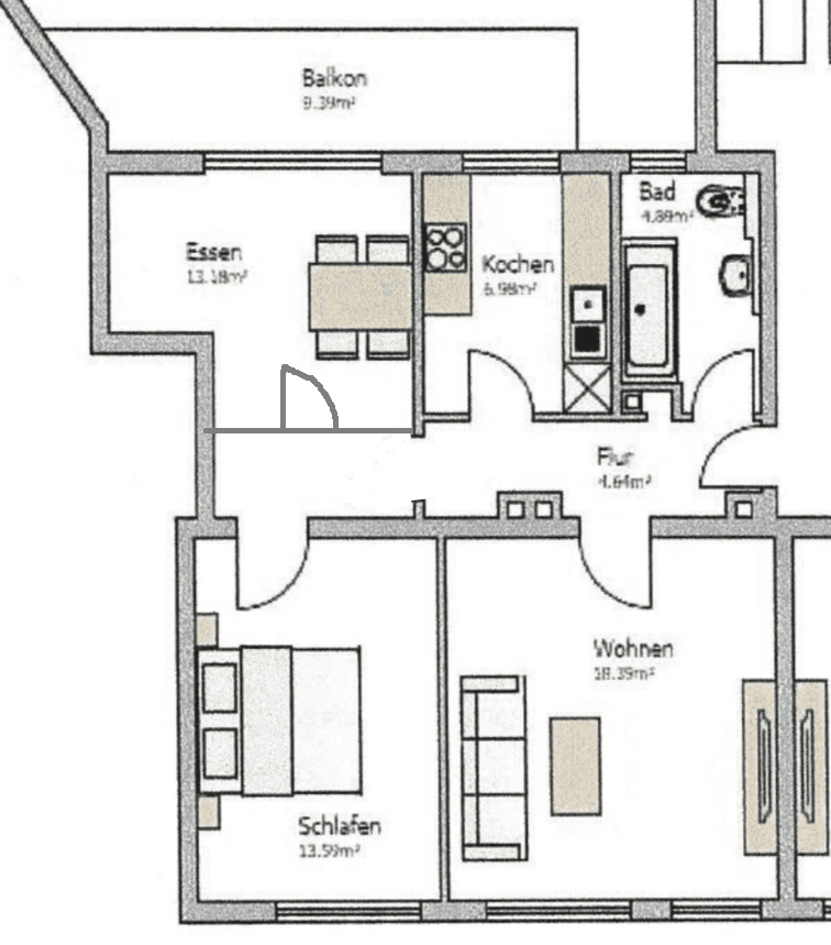 3 bedroom flat to rent, 70 m², Hanauer Vorstadt 13, Hanau, Hesse 3 bedroom flat to rent, 70 m², Hanauer Vorstadt 13, Hanau, Hesse