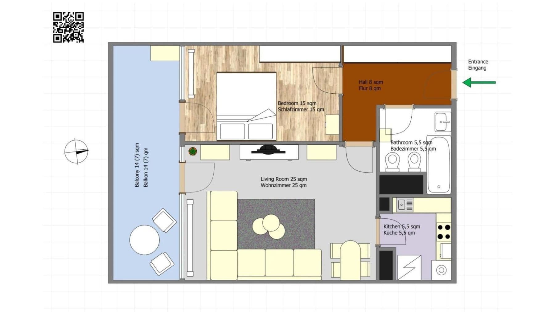 2 bedroom flat to rent, 50 m², Frankfurt am Main, Hesse 2 bedroom flat to rent, 50 m², Frankfurt am Main, Hesse