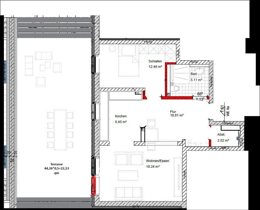 1 bedroom with open-plan kitchen flat to rent, 82 m², Mindener Weg 4, Gelsenkirchen, North Rhine-Westphalia 1 bedroom with open-plan kitchen flat to rent, 82 m², Mindener Weg 4, Gelsenkirchen, North Rhine-Westphalia