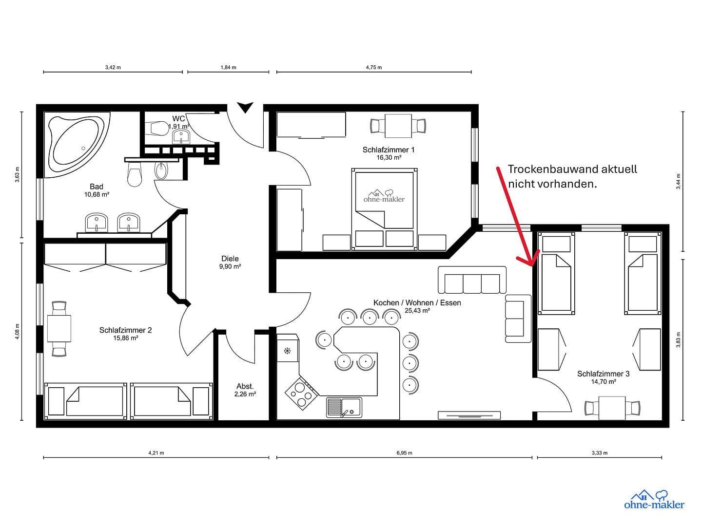 3 bedroom flat for sale, 100 m², Togostr., Berlin, Berlin 3 bedroom flat for sale, 100 m², Togostr., Berlin, Berlin