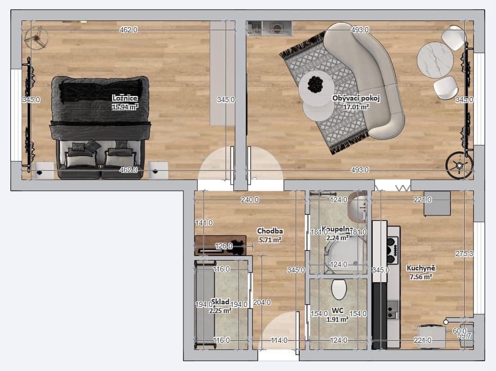 2 bedroom flat to rent, 52 m², Bučina, Prachovice, Pardubický Region 2 bedroom flat to rent, 52 m², Bučina, Prachovice, Pardubický Region