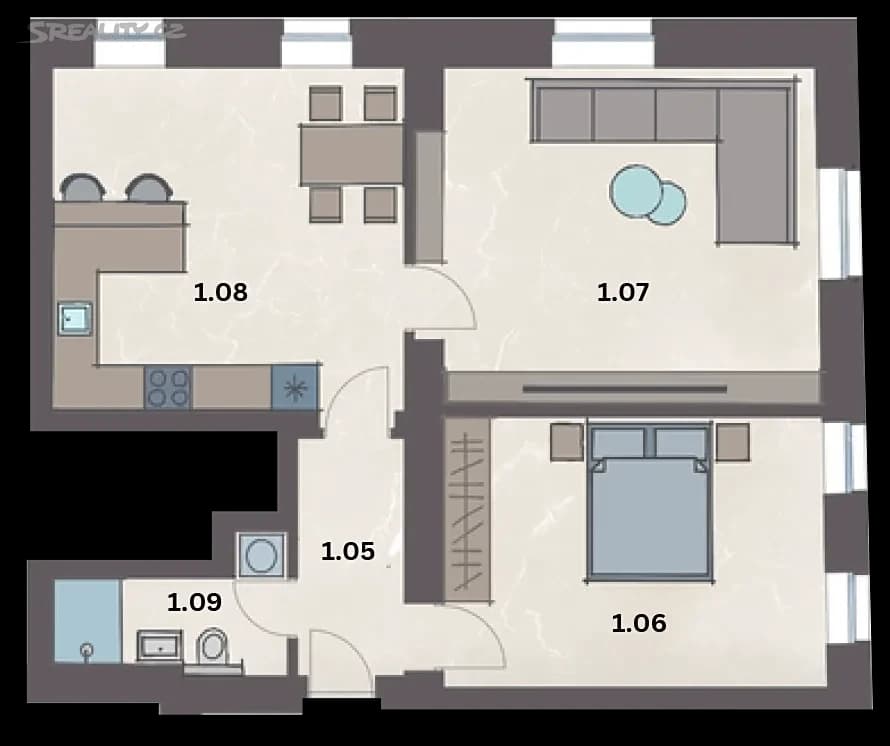 2 bedroom with open-plan kitchen flat for sale, 70 m², Netušilova, Brno, Jihomoravský Region 2 bedroom with open-plan kitchen flat for sale, 70 m², Netušilova, Brno, Jihomoravský Region
