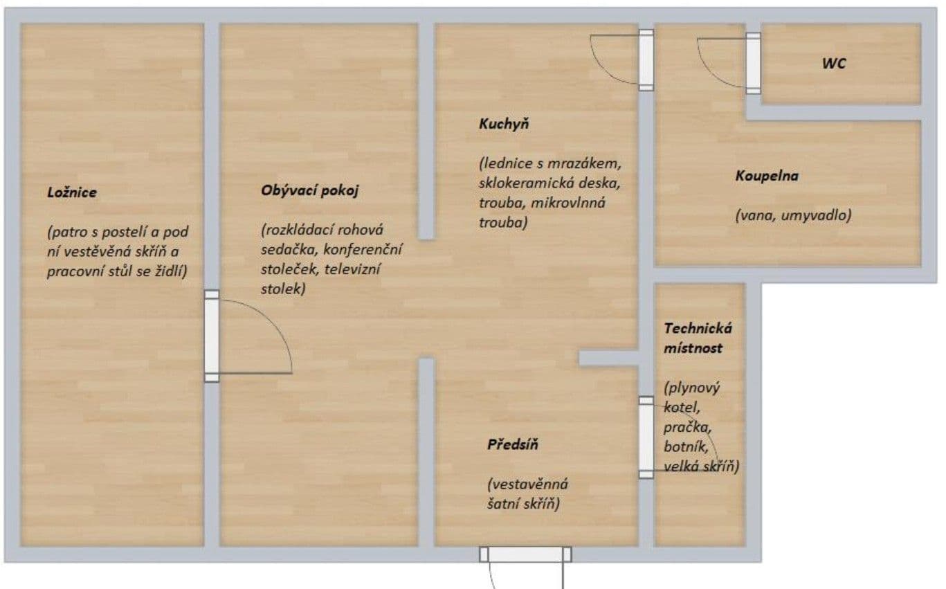 1 bedroom with open-plan kitchen flat to rent, 36 m², Charbulova, Brno, Jihomoravský Region 1 bedroom with open-plan kitchen flat to rent, 36 m², Charbulova, Brno, Jihomoravský Region